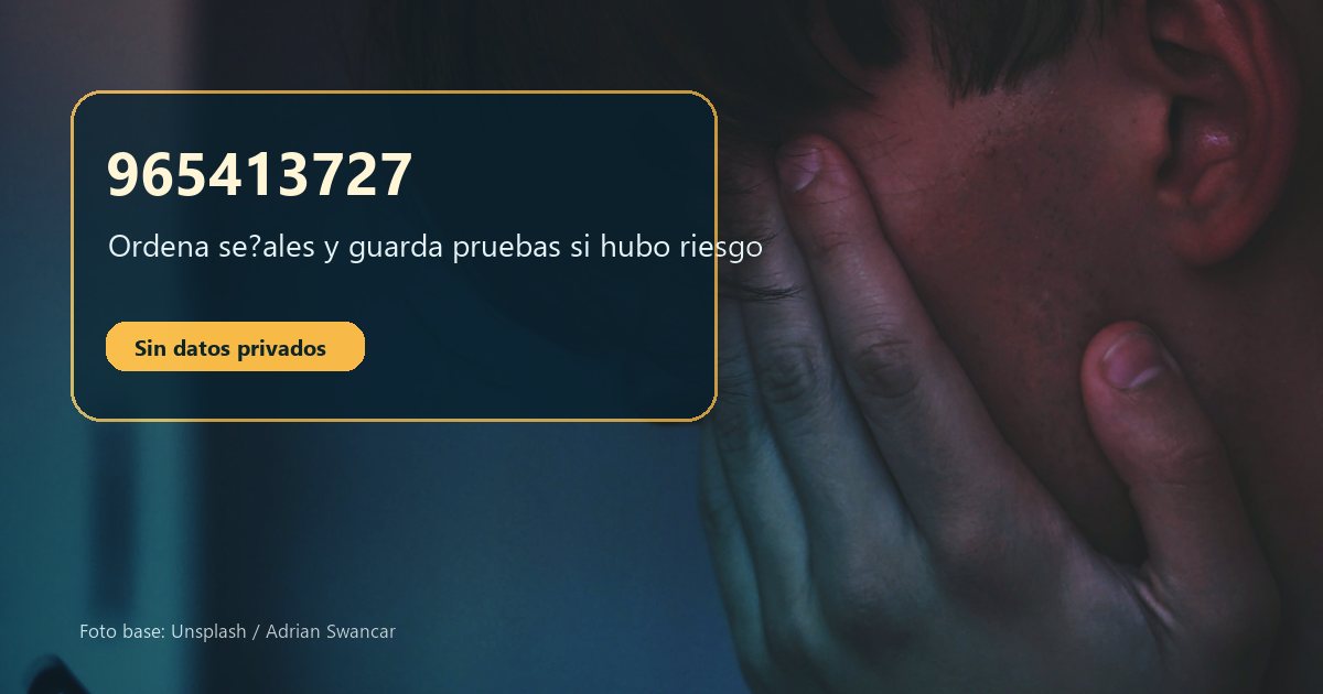 Persona revisando una llamada del 965413727 antes de devolverla por impulso